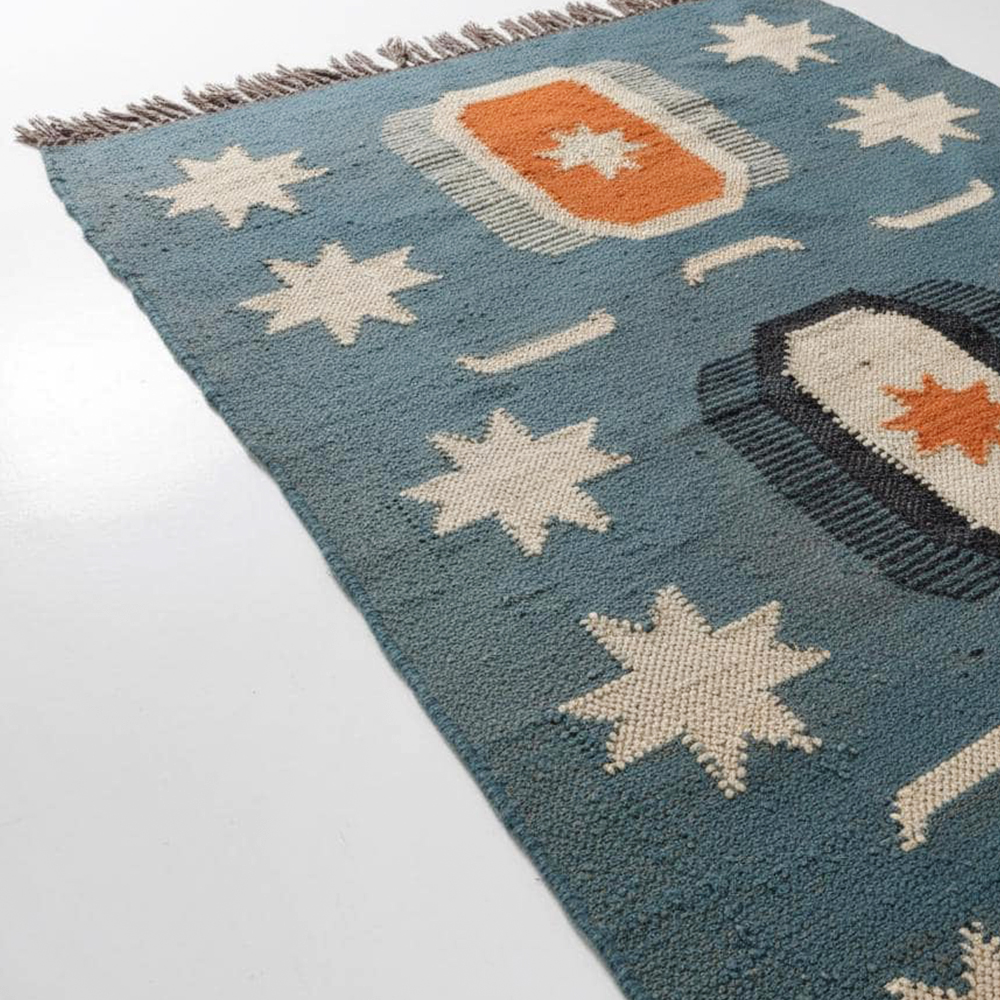 Handcrafted Jute Multicolor Vintage Dhurrie For Living Room